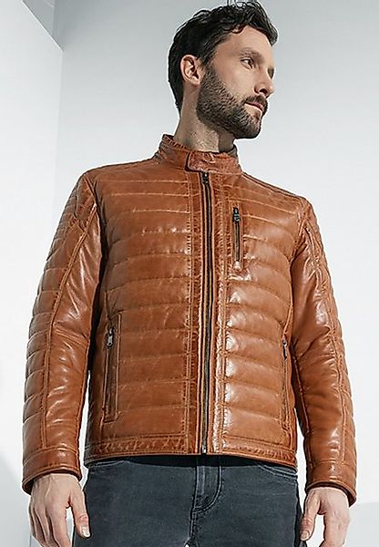 Jilani Lederjacke Iven-2 #KJ Echtleder Lederjacke Steppjacke Lammnappa cogn günstig online kaufen