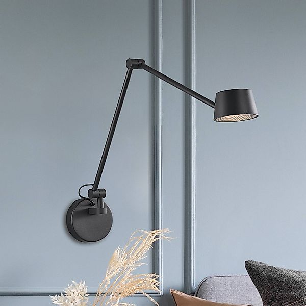 LED-Wandleuchte Savina, schwarz, Ausladung 92 cm, Metall günstig online kaufen