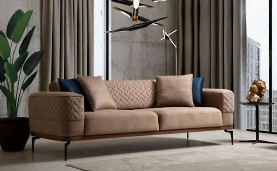 JVmoebel Sofa Luxus Sofa Design Dreisitzer Moderne Couch Taupe Neu, Made in günstig online kaufen