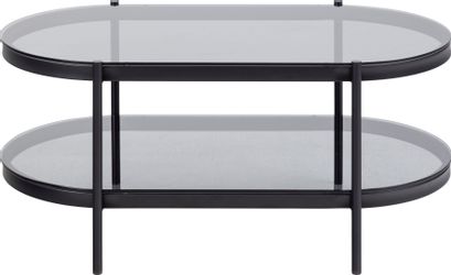 ACTONA GROUP Couchtisch, (1 St.), tischplatte aus gehärtetem Rauchglas.Oval günstig online kaufen