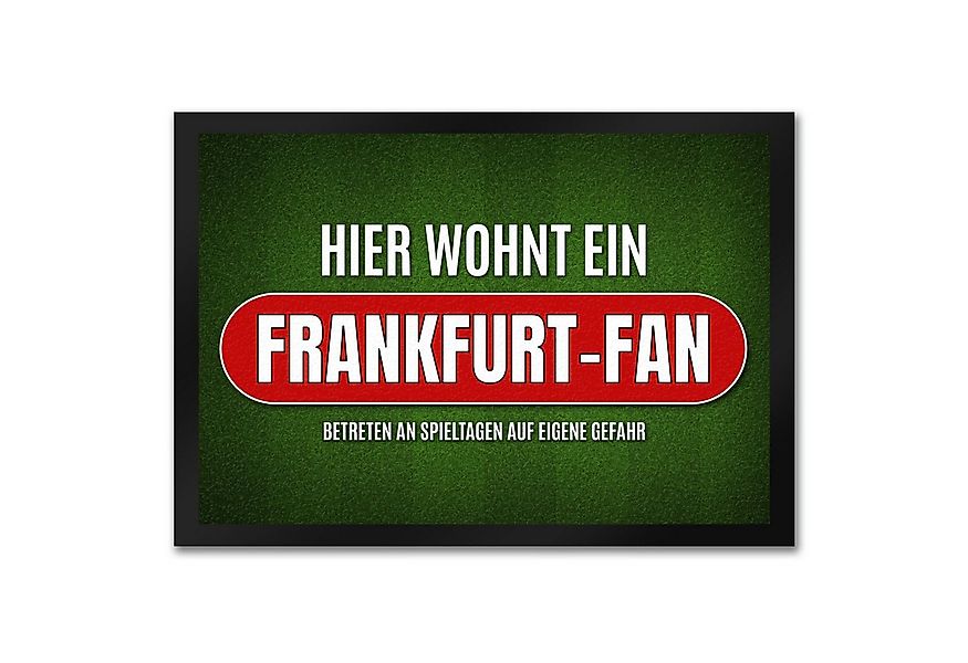 speecheese Fußmatte Hier wohnt ein Frankfurt Fan Fußmatte mit Rasen Motiv F günstig online kaufen