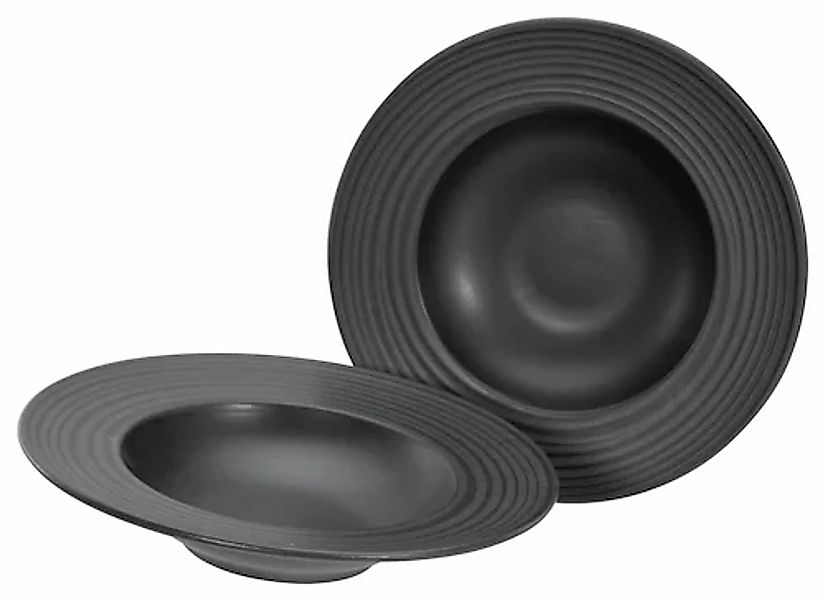 CreaTable Pastateller »Lava Stone Black, Pasta Gourmetteller Set 2-tlg« Sei günstig online kaufen