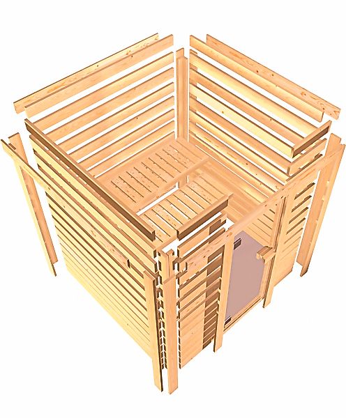 welltime Sauna »Jacky«, mit bronzierter Ganzglastür, für bis zu 3 Personen günstig online kaufen