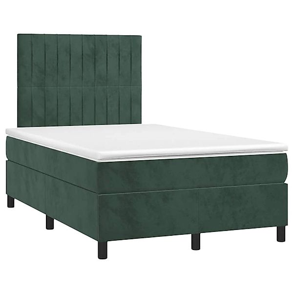 vidaXL Boxspringbett mit Matratze & LED Dunkelgrün 120x190 cm Samt 3270326 günstig online kaufen
