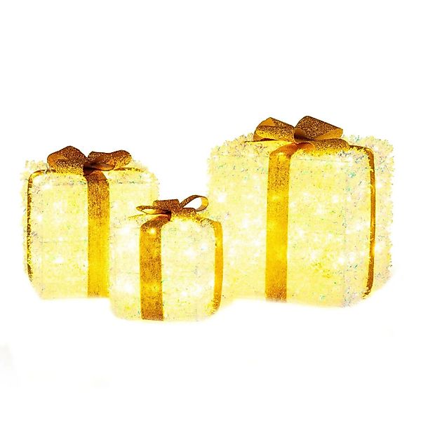 Costway Geschenkbox 3er Set mit 200 Led-Lichtern Weihnachtsdeko günstig online kaufen