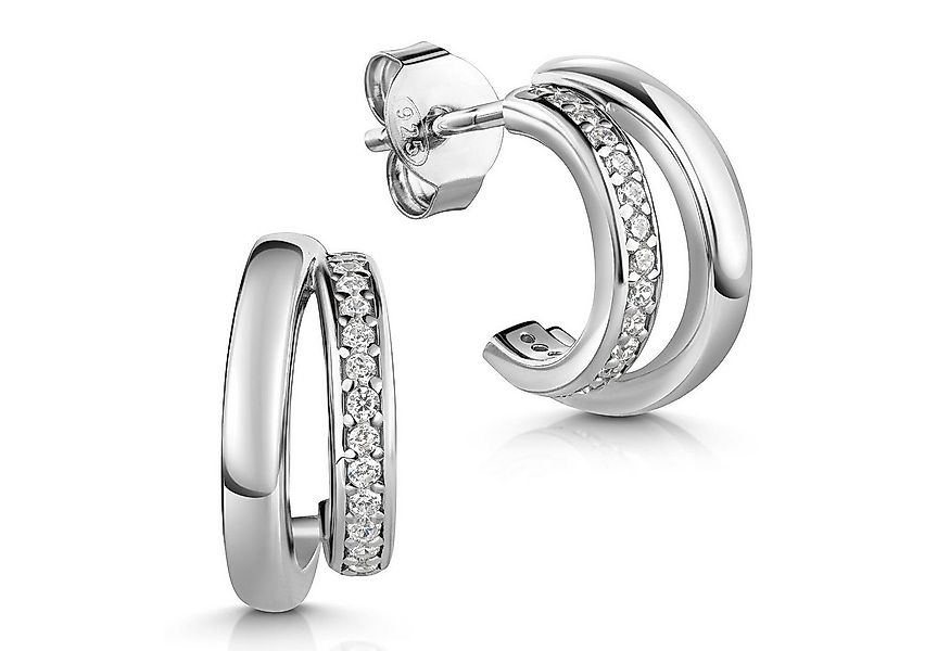 Materia Paar Ohrstecker Silber Zirkonia Creolen / Halbcreolen SO-496, 925 S günstig online kaufen