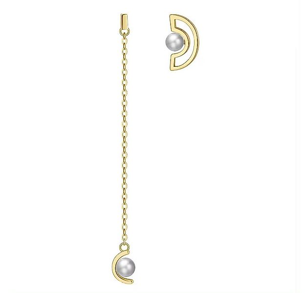 Runde Perlé Perlenohrringe minimalistische Asymmetrische Ohrringe mit Perle günstig online kaufen