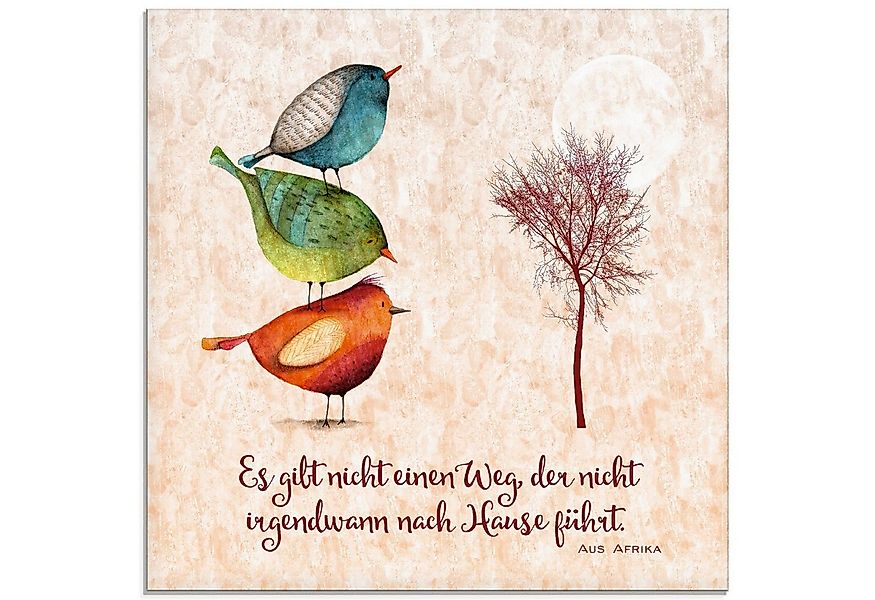 Artland Glasbild Lebensweisheit Zu Hause, Tiere (1 St), in verschiedenen Gr günstig online kaufen