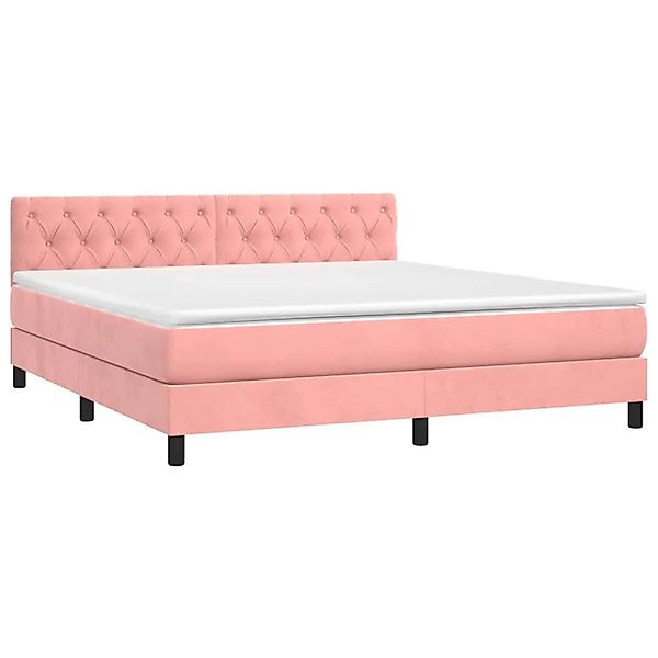 vidaXL Boxspringbett mit Matratze Rosa 160x200 cm Samt 3141496 günstig online kaufen
