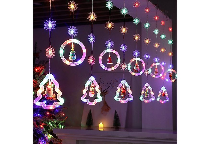 Jibenhome LED-Lichterkette Weihnachtsbeleuchtung,Lichtervorhang Weihnachten günstig online kaufen