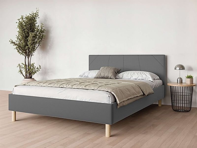 andas Polsterbett »Albybyn, Bettgestell mit Kopfteil und Lattenrost, in 2 B günstig online kaufen