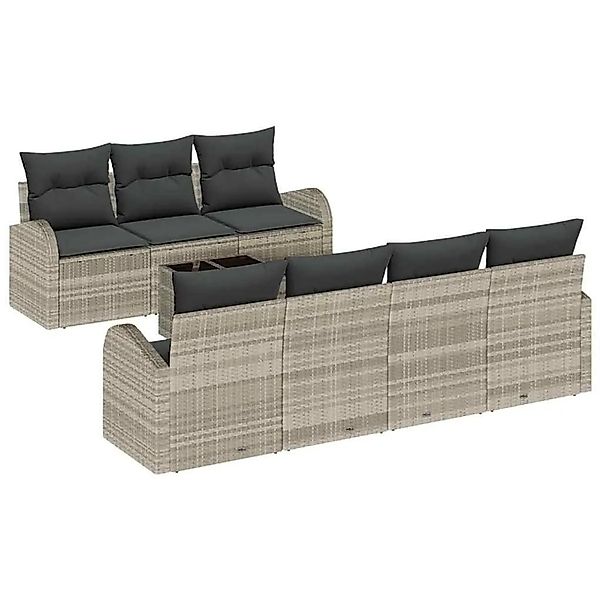 vidaXL Gartensofa-set Hellgrau 55 x 55 x 37 cm Poly-Rattan 3345952 günstig online kaufen