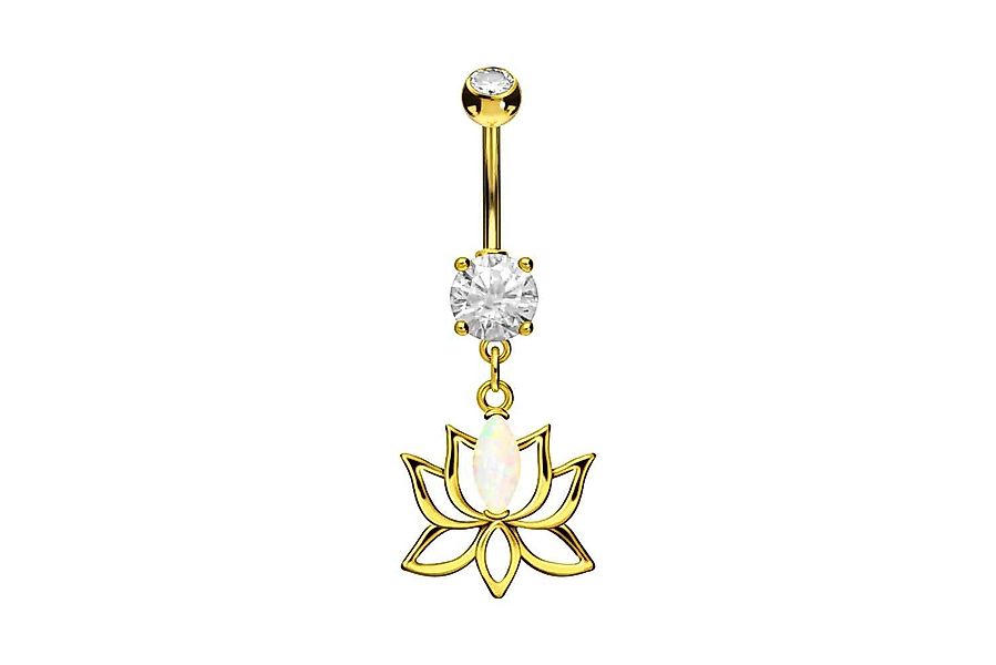 PIERCINGLINE Bauchnabelpiercing Chirurgenstahl Bananabell LOTUSBLÜTE + günstig online kaufen