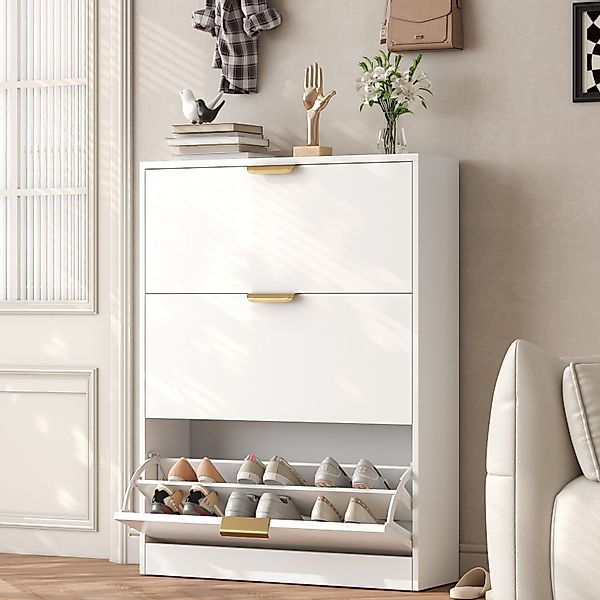 VOWNER Schuhschrank, 3 Klappen, 6 Fächer, günstig online kaufen