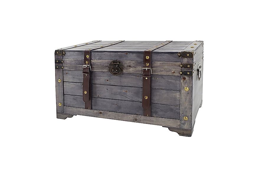 Kobolo Truhe Kiste KUBA aus Holz grau 70x35x38 cm günstig online kaufen