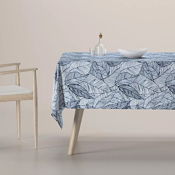 Rechteckige Tischdecke, dunkelblau-weiß, Velvet (704-34) günstig online kaufen