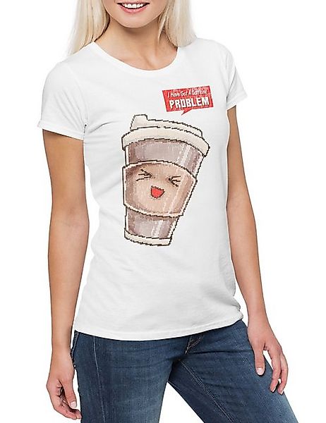 Urban Backwoods Print-Shirt Caffeine Problem Damen T-Shirt Kaffee Coffeine günstig online kaufen