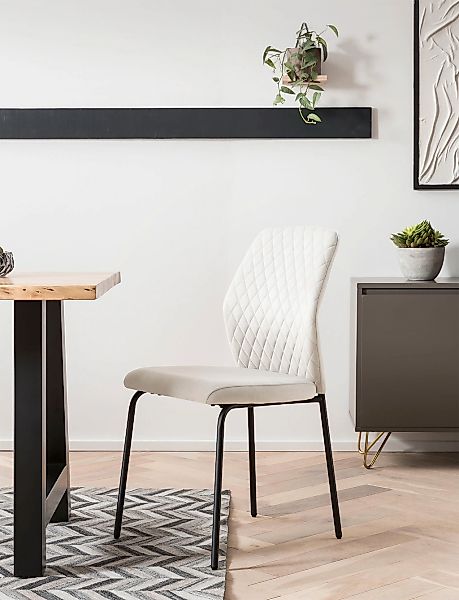 SalesFever 4-Fußstuhl "Esszimmerstuhl mit elegantem Stil" (Set) 2 Stk. Samt günstig online kaufen