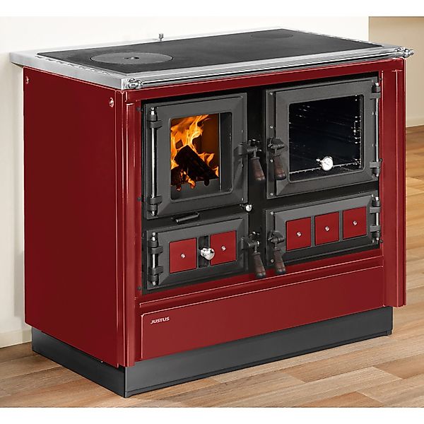 Justus Küchenofen Rustico 90 2.0 Stahl Rot 7 kW günstig online kaufen