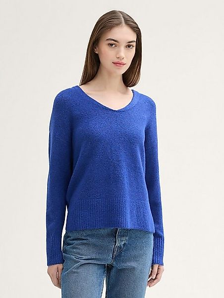 TOM TAILOR Denim Strickpullover Relaxed Strickpullover mit V-Ausschnitt günstig online kaufen