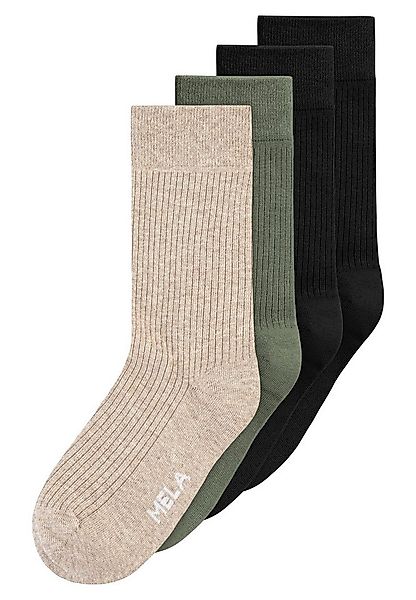 MELA Socken Gerippte Socken 4 Paare Ohne Polyester & Polyamid. Das Elasthan günstig online kaufen