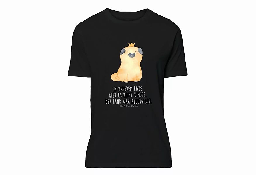 Mr. & Mrs. Panda T-Shirt Mops Krone - Schwarz - Geschenk, königlich, Hundem günstig online kaufen