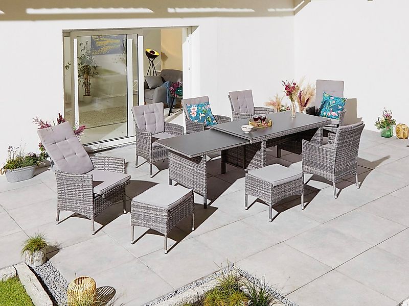 KONIFERA Garten-Essgruppe Parla, (Set, 21-tlg., 6xSessel, 1x AZ-Tisch 150-2 günstig online kaufen