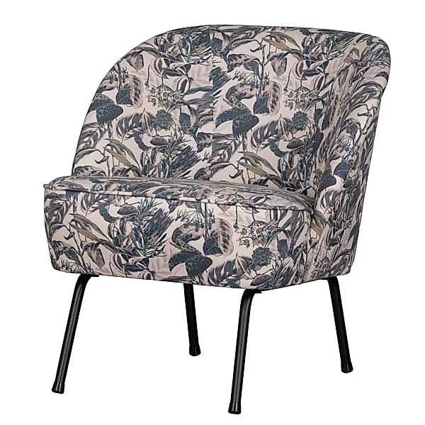 Retro Lounge Sessel mit Blätter Muster mehrfarbig günstig online kaufen