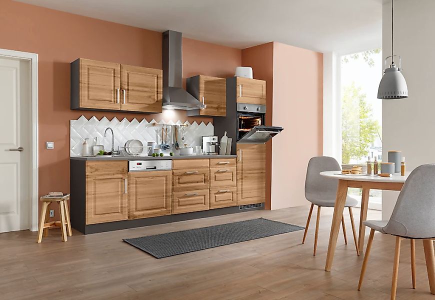 KOCHSTATION Küchenzeile "KS-Stockholm", Breite 280 cm, mit hochwertigen MDF günstig online kaufen