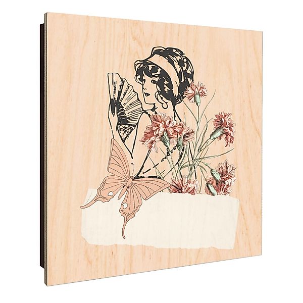 Banjado Schlüsselkasten Holz 30x30cm Schwarz Scharnier Rechts 50 Haken Desi günstig online kaufen