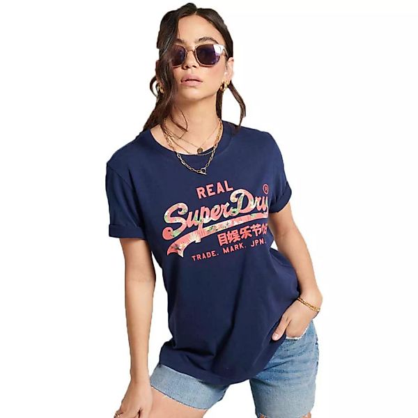 Superdry Vintage Logo Infill Kurzarm T-shirt 2XS Marrakesh Midnight günstig online kaufen