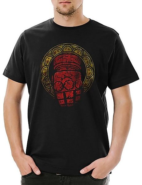 Urban Backwoods Print-Shirt Urban Backwoods Hell Hand Herren T-Shirt Schwar günstig online kaufen