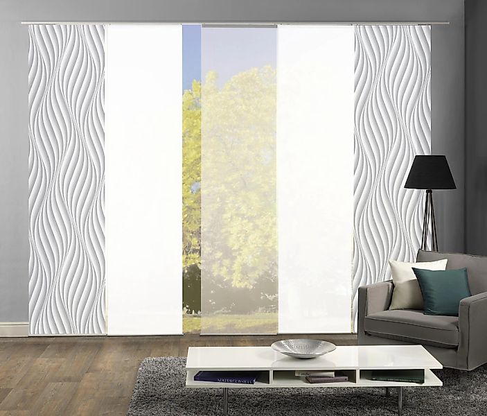 HOME WOHNIDEEN Schiebegardine "WAVES" Klettband 5 Stk. tlg. HxB: 245x60, in günstig online kaufen