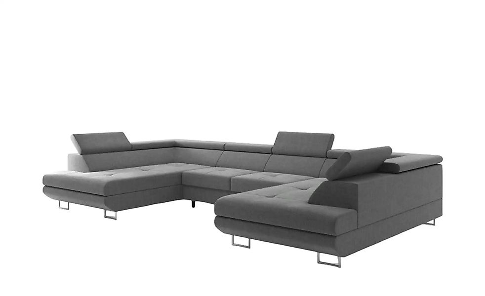 Wohnlandschaft mit Schlaffunktion Memphis ¦ grau ¦ Maße (cm): B: 342 H: 55 günstig online kaufen