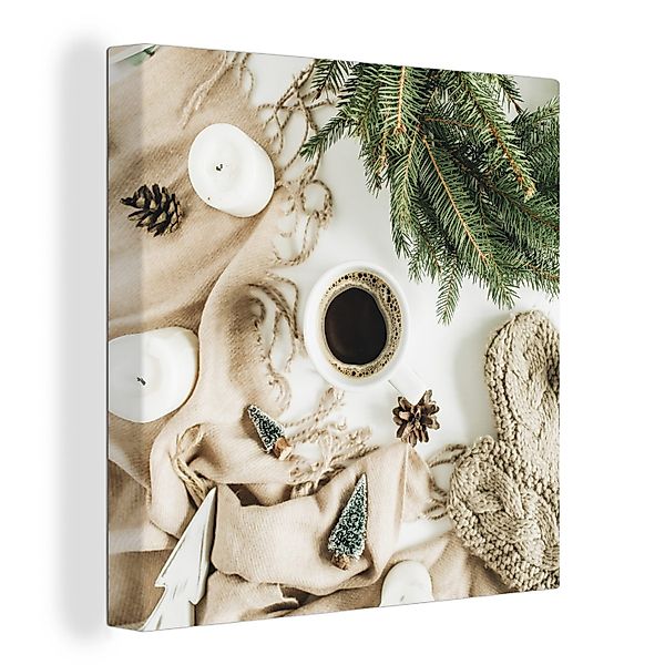 OneMillionCanvasses® Leinwandbild Winter - Kaffee - günstig online kaufen