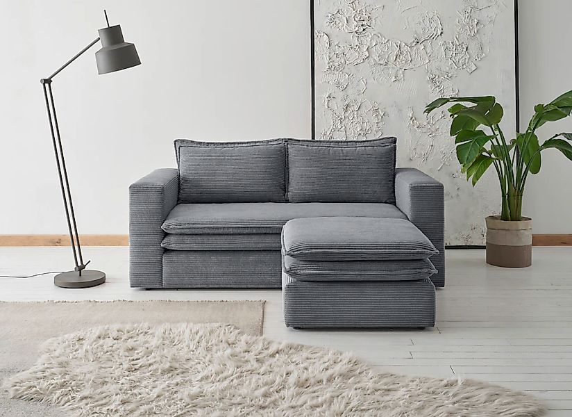 Home affaire Sitzgruppe "PIAGGE" 2 Stk. tlg. 2-Sitzer-Sofa und Hocker klein günstig online kaufen