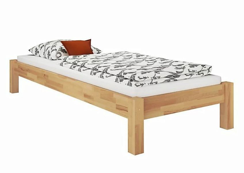 Erst-Holz® Einzelbett breit Überlänge 120x220 mit Federholzrahmen und Matra günstig online kaufen