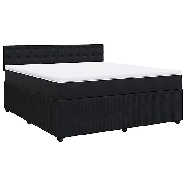 vidaXL Boxspringbett mit Matratze Schwarz 180x200 cm Samt 3287820 günstig online kaufen