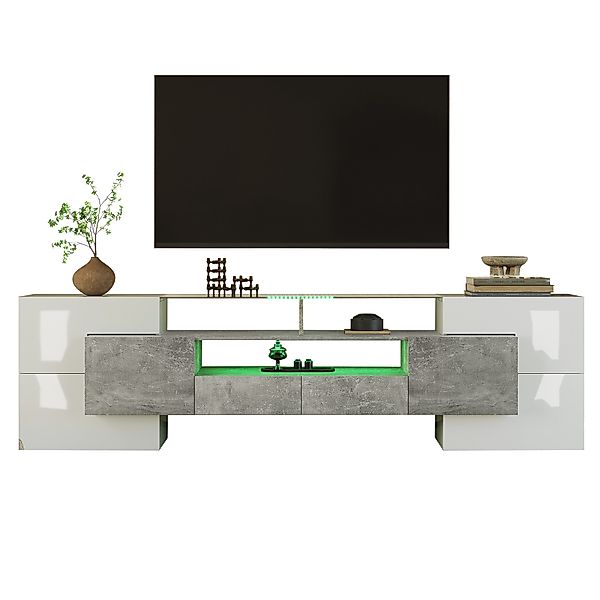 MODFU TV-Schrank Lowboard (1-St., Weiß, 200 günstig online kaufen