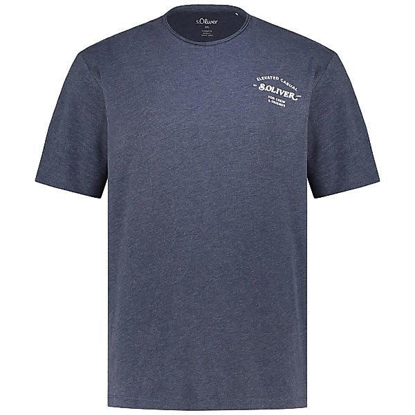 s.Oliver T-Shirt mit Label-Print Farbe dunkelblau Größe: 6XL günstig online kaufen