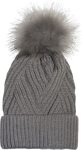styleBREAKER Bommelmütze Bommelmütze mit Rippenstrick Muster günstig online kaufen