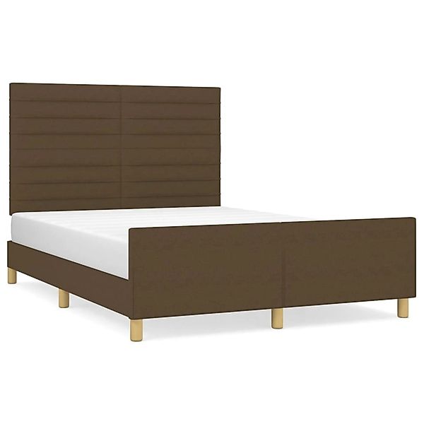 vidaXL Bettgestell mit Kopfteil Dunkelbraun 140x200 cm Stoff Modell 7134786 günstig online kaufen