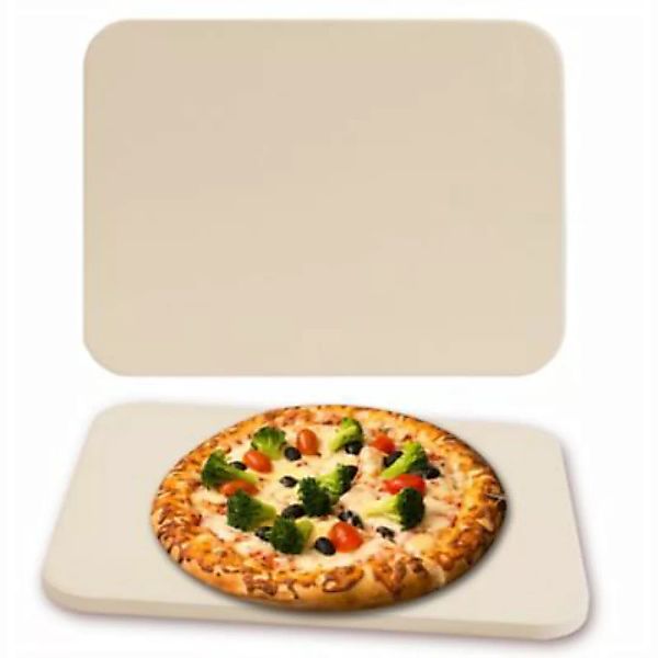 Mucola Pizzastein Brotbackstein Backofen & Gasgrill Cordierit 30x38 CM Beig günstig online kaufen