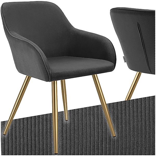 tectake Esszimmerstuhl Küchenstuhl Marilyn, Cordoptik, gepolstert günstig online kaufen