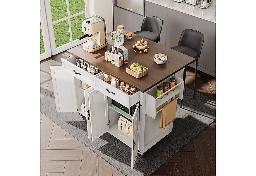 Flieks Küchenwagen mit erweiterbare Arbeitsplatte und Rollen, (1 St), Küche günstig online kaufen