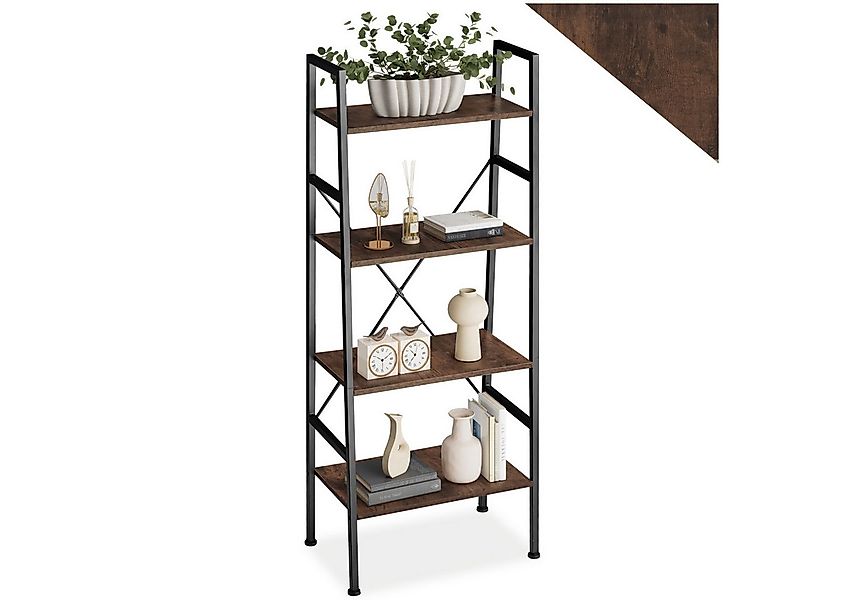 tectake Leiterregal Stufenregal Newcastle 57,5 x 35,5 x 139cm, Set 1-tlg., günstig online kaufen