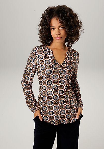 Aniston CASUAL Schlupfbluse, mit farbharmonischem Retro-Druck günstig online kaufen