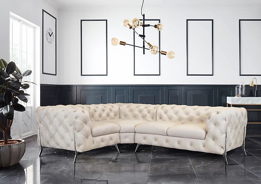 Home affaire Chesterfield-Sofa "Amaury L-Form" moderne Chersterfield-Optik, günstig online kaufen