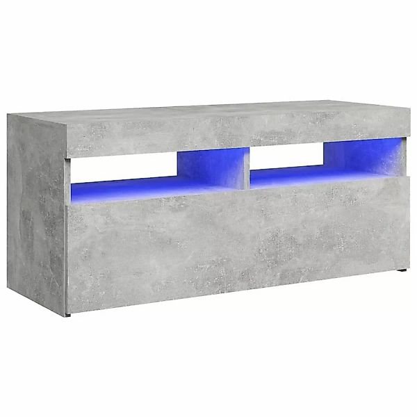 Tv-schrank Mit Led-leuchten Betongrau 90x35x40 Cm günstig online kaufen