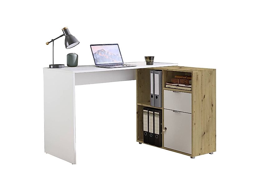 BMG Möbel Eckschreibtisch LENI (Schreibtischplatte mit Regal), Breite 110 c günstig online kaufen